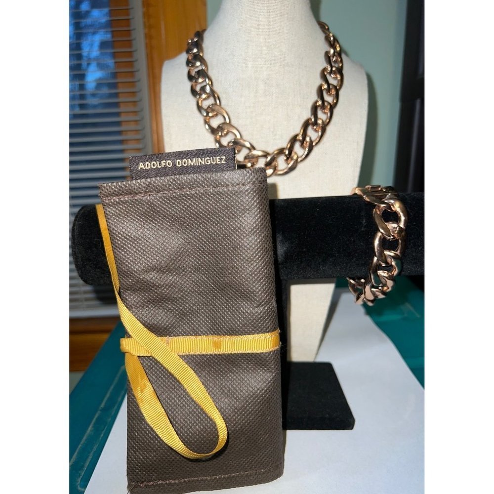 Adolfo Dominguez Gold Plated Necklace & Bracelet Set -- 16,5"